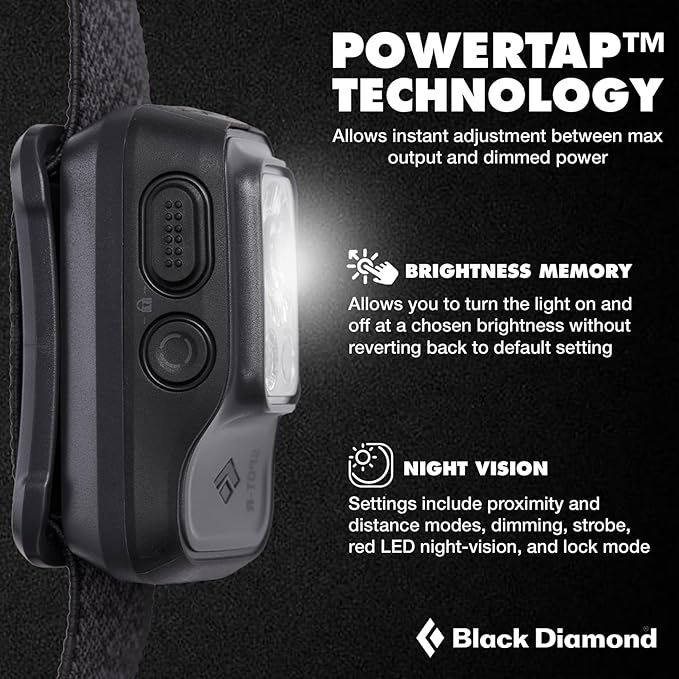 BLACK DIAMOND Spot 400-R Rechargeable Headlamp | 400 Lumens, Dimmable | Micro-USB Charging | Waterproof & Compact | Camping, Hiking, Running