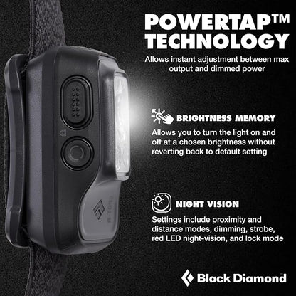 BLACK DIAMOND Spot 400-R Rechargeable Headlamp | 400 Lumens, Dimmable | Micro-USB Charging | Waterproof & Compact | Camping, Hiking, Running