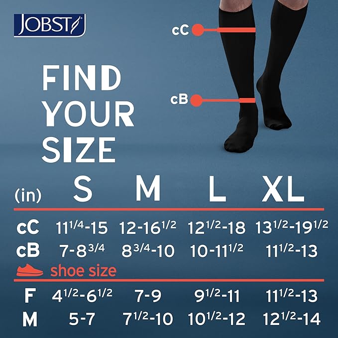 JOBST ACTIVA Athletic 20-30 mmHg Compression Socks Knee High, Closed Toe