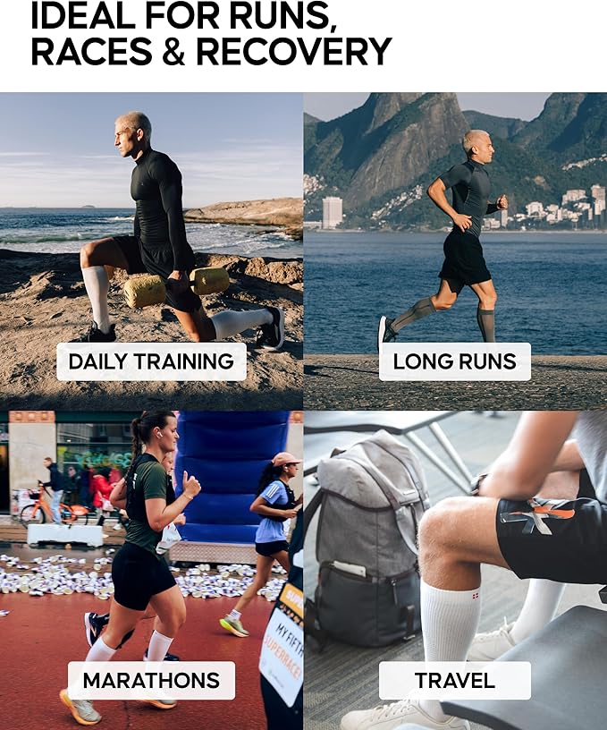 DANISH ENDURANCE 21-26 mmHg Compression Socks | Graduated Support & Faster Recovery | Running & Travel | Unisex 1 Pack