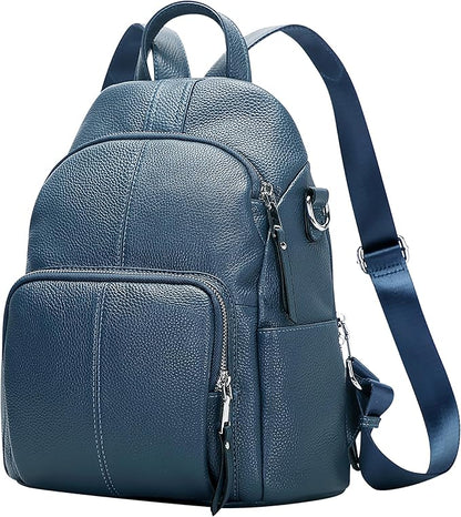 ALTOSY Soft Leather Backpack Purse For Women -theft Backpacks Versatile Shoulder Bag（S81 Linen Blue）