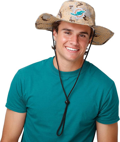 NFL Solid Team Color Logo Sport Outdoor Sun Bucket Boonie Hat