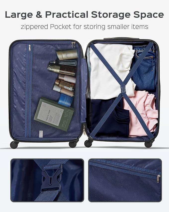 Suitour Luggage Sets 2 piece, Lightweight Luggage Set with Spinner Wheels, 19/27 inch Travel Suitcase Set