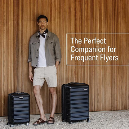 Samsonite Omni 2 International Carry-On Luggage with 360° Spinner Wheels - Scratch Resistant Hardshell - TSA, Airline-Approved - Expandable Polycarbonate Shell for Lightweight Travel - Nova Teal