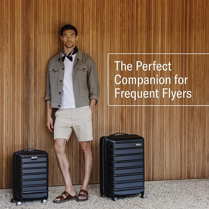 Samsonite Omni 2 International Carry-On Luggage with 360° Spinner Wheels - Scratch Resistant Hardshell - TSA, Airline-Approved - Expandable Polycarbonate Shell for Lightweight Travel - Artic Silver