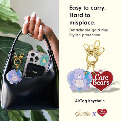Sonix x Care Bears Keychain Case Compatible with Apple AirTag | Protective AirTag Cover Keychain Charm | Purple | Sweet Dreams Bear
