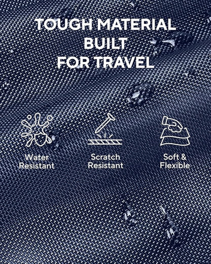 Dinictis Vacuum Seal Travel Backpack 60L Built-in Pump, Expandable Backpack with Vacuum Compression Fits 17 inch Laptop, Water Resistant Carry On Suitcase Luggage for Short Trip and Business-Blue