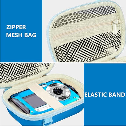 Leayjeen Underwater Camera Case Compatible with YISENCE/Trsunow/HICSHON/Yifecial/QUNVAL 11FT Waterproof Camera，Selfie Underwater Camera, Waterproof Floatable Digital Camera-Deep Blue(Case Only)
