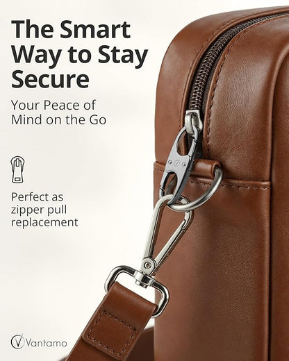 Vantamo Premium 4 Zipper Clips Anti Theft for Backpack, Luggage & Purse, Pull Replacement Zipper Locks, Purse Clip for Travel