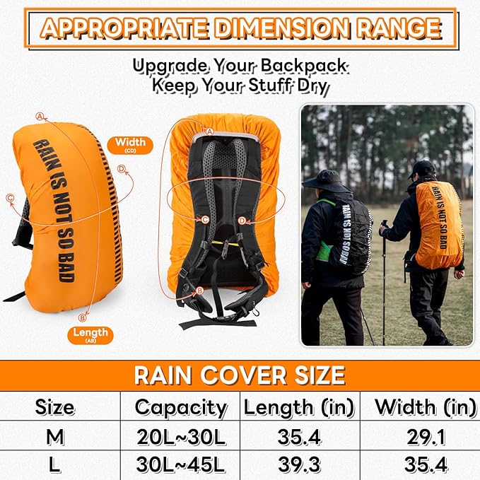 HIKEMAN Waterproof Backpack Rain Cover-Bag Rain Cover(20-30L), Upgraded Anti-Slip Buckle Straps with Rubber Band, Ultralight Compact Portable for Hiking,Camping,Cycling,Travel