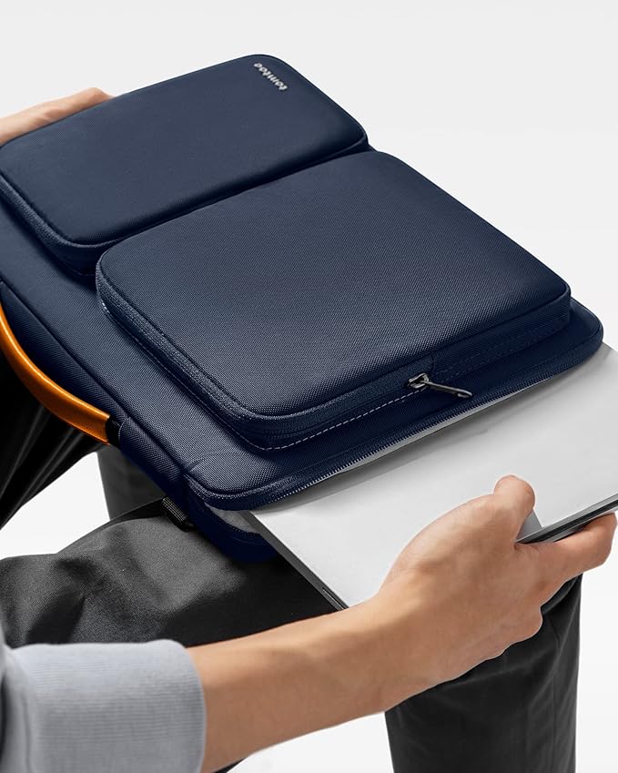 tomtoc Laptop Shoulder Bag for 2025 14 Inch MacBook Pro M5/M4/M3/M2/M1 Pro/Max 2025-2021, 13.5-14.4 Surface Laptop 7/6/Studio 2, Surface Book 3, 360 Protective Case Fit Asus VivoBook