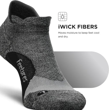 Feetures Elite Light Cushion No Show Tab Athletic Ankle Socks - Sport Sock with Targeted Compression