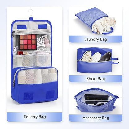 8 Set Compression Packing Cubes for Travel Essentials,Compressible Expandable Packing Cubes for Suitcase,OlarHike Luggage Organizer Bags for Travel,Handy Helper for Organizing Clothes(Klein Blue)