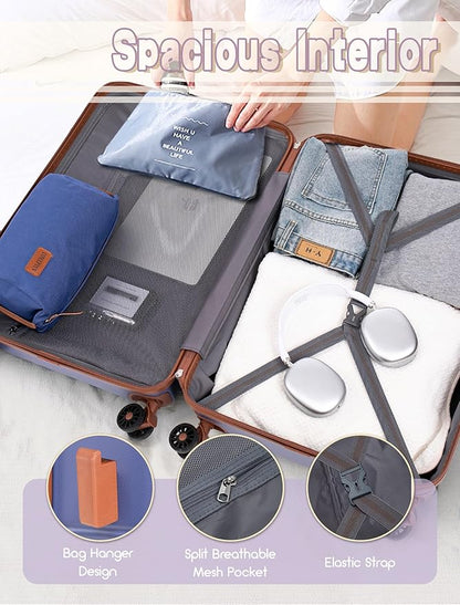 Luggage Sets 5 Piece, Suitcases with Wheels, Hardshell Suitcase Set, ABS Carry on Luggage Set with TSA Lock, Travel Luggage