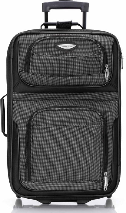 Travel Select Amsterdam Softside Expandable Luggage with Rolling Wheels, Gray, 21-Inch Carry-on