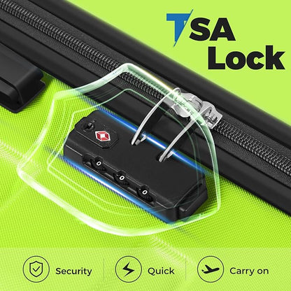 Krute Suitcases with Wheels Checked Luggage 24 Inch PC ABS Lightweight TSA Lock Travel Luggages Hard Side Suitcase