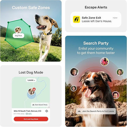 New Fi Series 3+ Smart Dog Tracker Collar [6 Month Membership Included] GPS Tracker for Dogs with Health & Behavior Monitoring, Escape Alerts, Waterproof, LED, Apple Watch Compatible (Yellow, X-Large)