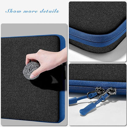 Slim Laptop Case 13.3 14 inch Sleeve, Rainproof & Shockproof Carrying Case for Notebooks Compatible with MacBook Pro 14" and All Models 13.3" MacBook Air/Pro, Most Popular 13"-14" PC,Black-Blue