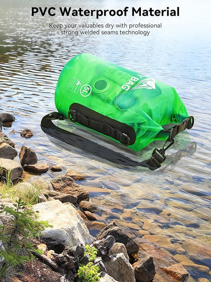 HEETA Dry Bag Waterproof for Women Men, 5L/10L/20L/30L/40L Roll Top Lightweight Dry Storage Bag Backpack with Phone Case for Travel Swimming Boating Kayaking Paddle Board Camping Beach Accessories