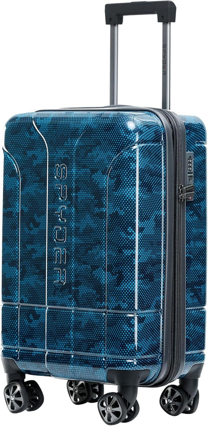 Spyder Matrix 20 Inch Carry On Expandable Hardside Upright Suitcase with 360° Spinner Wheels, TSA Approved Lock, Blue