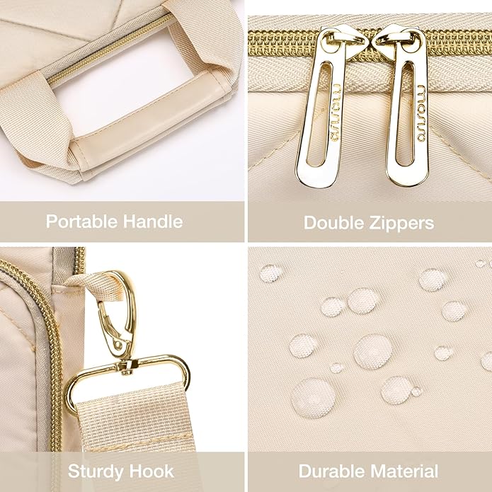 MOSISO Vertical Laptop Shoulder Bag,Computer Bag,Rhombus Quilted Messenger Bag with Front Pocket&Handle&Belt
