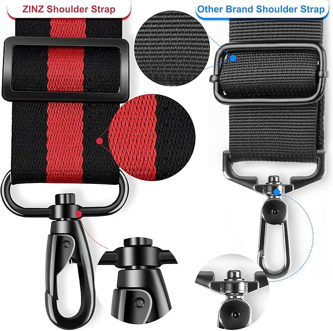 ZINZ 79.5" Universal Strap with Ultra-Thick Fixed Breathable Pad - Adjustable Heavy-Duty Shoulder Strap for Laptop, Crossbody, Luggage, Gym, Camera Bag and More - TW01B02