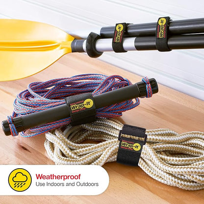 Super-Stretch Wrap-It Storage Straps (Assorted 8 Pack) - Elastic Hook and Loop Cinch Straps - Extension Cord Organizer, Hose, Rope and Cables Straps, Cord Wrap, Garage and RV Organization, Dad Gift