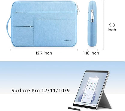 Omnpak Surface Pro 11 Case,13 inch Laptop Sleeve for Surface Pro 12/11/10/9/8/X/7/6/5/4/3 with Multi-Pocket and Side Handle Strap,Water-Resistant Laptop Carrying Bag