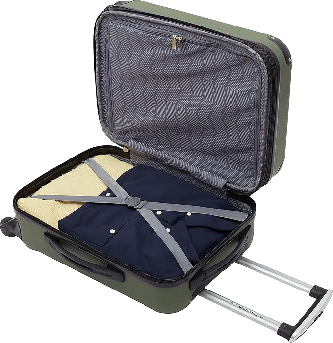 Travelers Club Chicago Expandable Luggage, Thyme Green, 20" Carry-On