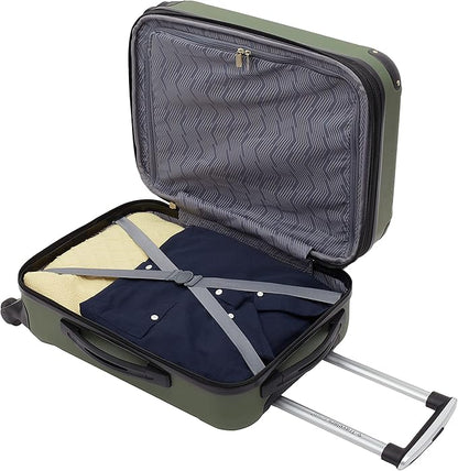 Travelers Club Chicago Expandable Luggage, Thyme Green, 20" Carry-On