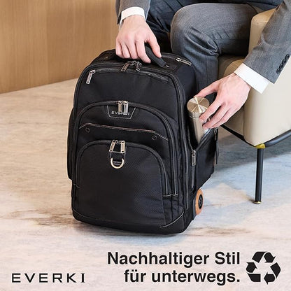EVERKI Atlas Wheeled 2 Rolling Backpack, 30L 13 To 17.3-Inch Laptops Travel Backpack with Wheels for Professional, RFID-Blocking Pocket, Book Bag with Wheels, Business Travel. Quick-access Pockets