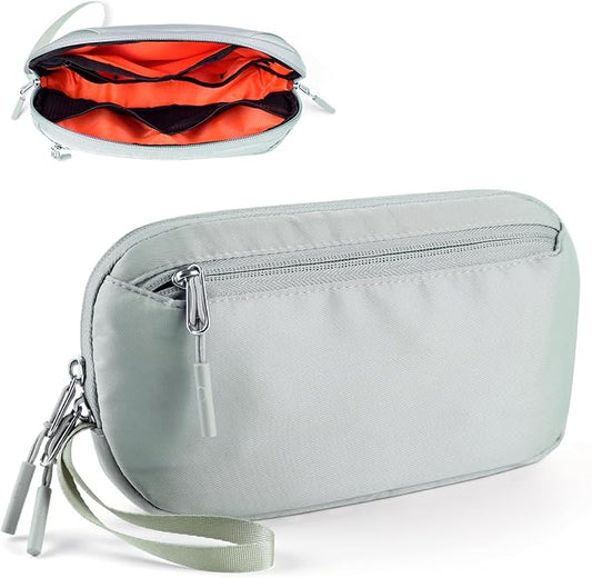 Cable Organizer Bag, Slim Charger Organizer Pouch Case for Travel Accessories/Airplane Essentials/Electronics Tech Gadgets (Green)