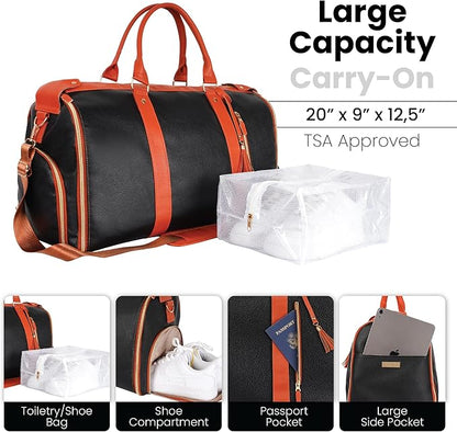 Luhxe Travel Convertible Carry On Garment Bag with Shoe Pouch & Detachable Shoulder Strap - Charcoal