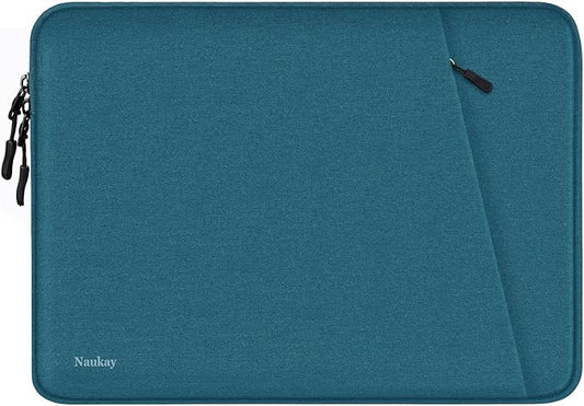 Laptop Sleeve Bag 13.3 inch, Shockproof Protective Computer Cover with Accessories Pocket, Portable Laptop Case Compatible with MacBook Air/Pro 13-13.3 inch, Compatible for MacBook Pro 14 inch, Cyan