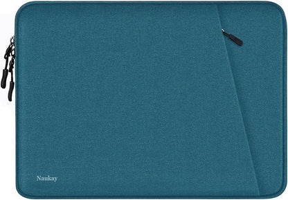 Laptop Sleeve 15.6 inch, Shockproof Protective Computer Sleeve Cover with Accessories Pocket, Water Resistant Traveling Carrying Laptop Bag Compatible for MacBook Dell HP Acer Asus Lenovo, Cyan