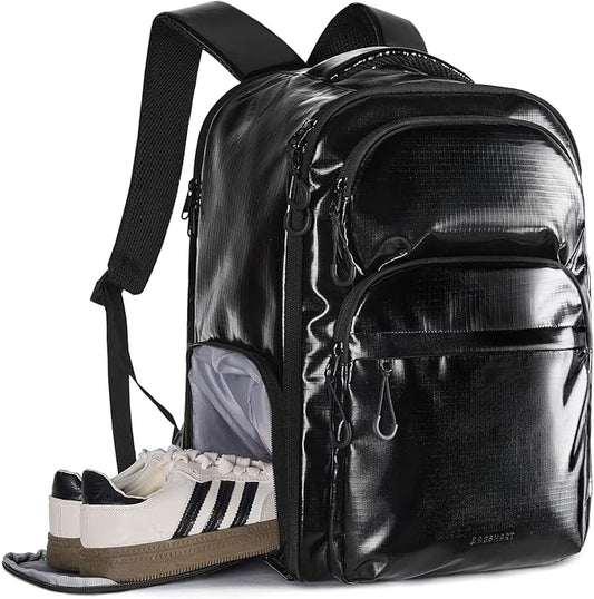 BAGSMART 30L Travel Backpack, 15.6 Inch Carry On Backpack Flight Approved, Personal Item Travel Bag, Water Resistant Weekender Bag Daypack, Black