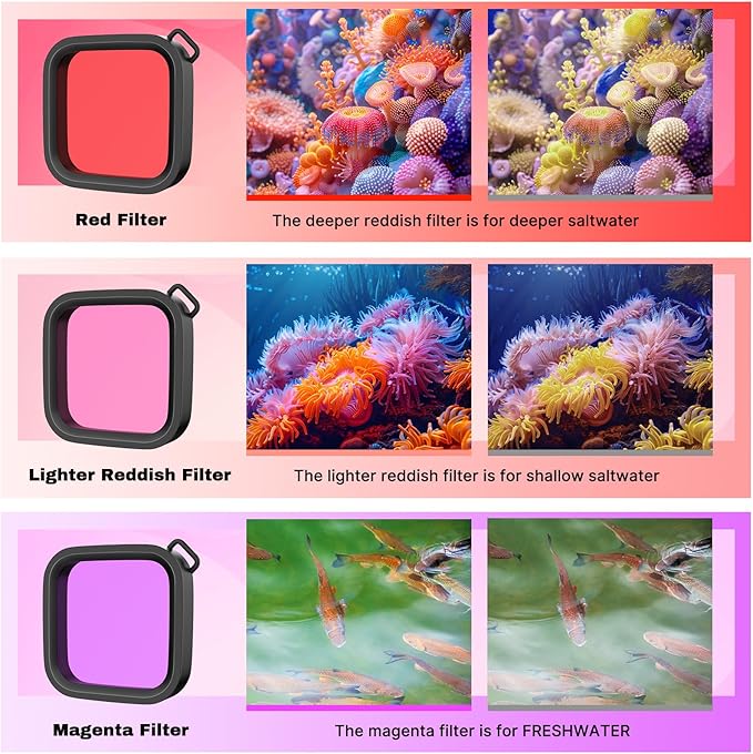 HONGDAK Waterproof Housing Case Accessories Kit 16in1 for Gopro Hero 12 11 10 9 Black,196FT/60M Underwater Protective Housing Dive Kit with Float Handle Sleeve Lens Cap Filters Anti-Fog Inserts