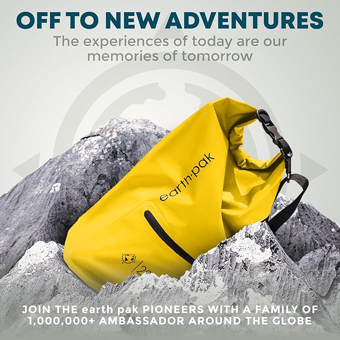 Earth Pak Waterproof Dry Bag with Zippered Pocket - Waterproof Dry Bag Backpack Keeps Gear Dry