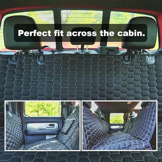 Dog Car Seat Cover for Trucks, Car Seat Cover for Back Seat Protector F150 Ram 1500, Waterproof Dog Hammock for Truck with Mesh Window Heavy Duty Seat Cover for F-Series/GMC Sierra/Silverado