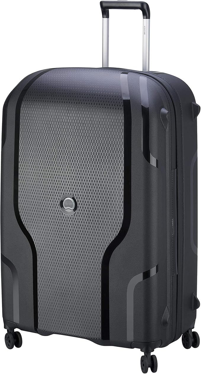 DELSEY PARIS Clavel Hardside Expandable Luggage with Spinner Wheels, Black, Checked-Large 30 Inch