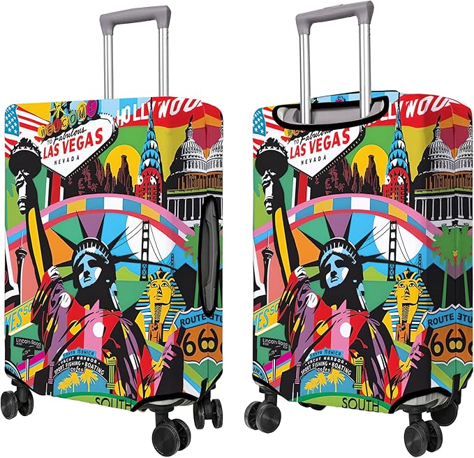 Travel Luggage Cover Suitcase Protector Fits 18-32 Inch Wheel Covers PatternedTravel Related Items Flower Luggage Protector Elastic S