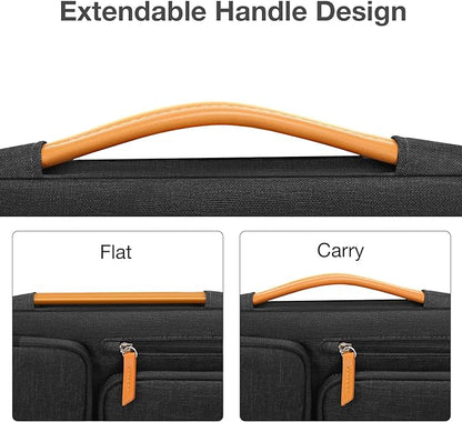 MOSISO 360 Protective Laptop Case 13.3 inch, 13-13.3 inch Laptop Sleeve Compatible with MacBook Air/Pro 13 / Pro 14,HP Dell Acer ASUS,Side Open Carrying Case with 4 Zipper Pockets&Handle, Black