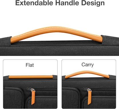 MOSISO 360 Protective Laptop Case 16 inch, 15-15.6 inch Laptop Sleeve Compatible with MacBook Pro 16, HP, Acer, Dell, Lenovo, ASUS, Side Open Carrying Case with 4 Zipper Pockets&Handle, Black
