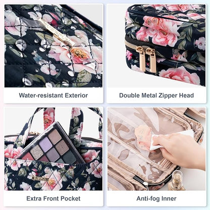Everfun Hanging Travel Toiletry Bag Christmas Gifts for Women Traveling With Leakproof Compartment Makeup Cosmetic Organizer Dopp Kit Travel Accessories Essentials Must Have