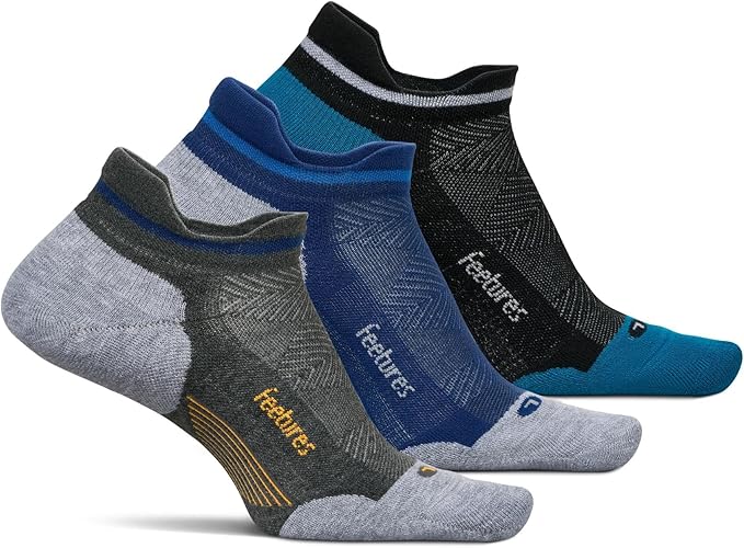 Feetures Elite Max Cushion No Show Tab Ankle Socks - Sport Sock with Targeted Compression