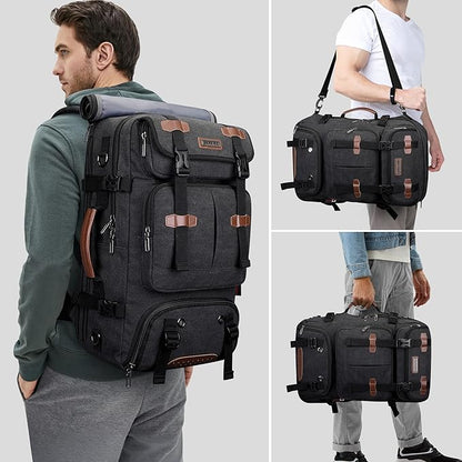 WITZMAN Travel Backpack for Men 40L Large Carry-on Airline Approved Convertible 3 in 1 laptop Bags Fit 17 inch(A8013 Black)