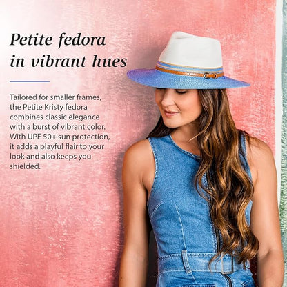 Wallaroo Women’s Kristy Fedora– UPF 50+ UV Protection | Wide Brim, Packable & Adjustable |Petite or Medium
