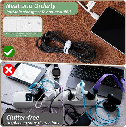 90 Pcs Nylon Cable Labels and Cord Ties Set - 30 Colorful Data Cable Organizer + 60 Identification Wire Labels, Cord Management for Home Office Travel Desk Electronics (Multicolor)
