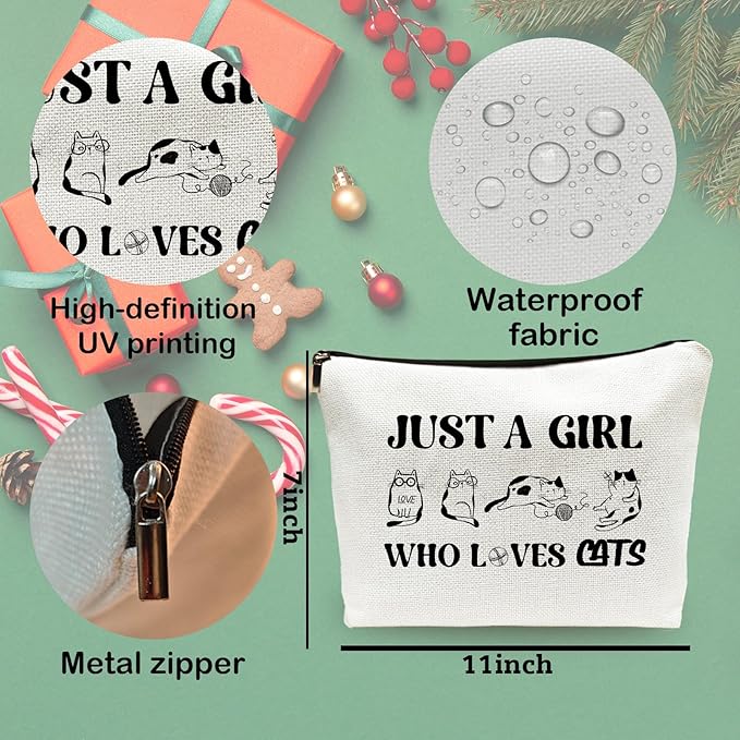 Cosmetic Bag for Cat Lovers Cat Makeup Bag Cats Travel Pouch Gifts for Women Sister Friends