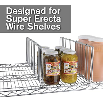METRO DD18C Super Erecta Chrome Plated Shelf Divider, 18" Width x 8" Height, Silver